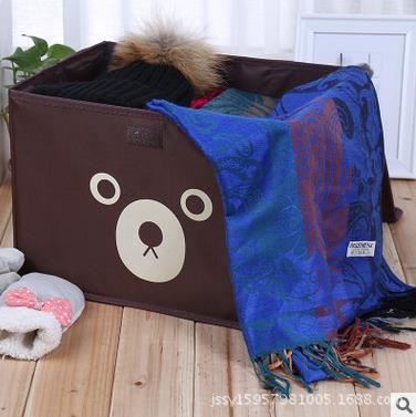 Clásico oso engrosado impreso Oxford caja de almacenamiento de tela de juguete Almacenamiento de ropa edredón caja de almacenamiento de una pieza de entrega
