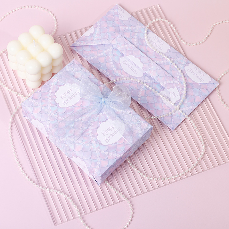 Amazon venta caliente papel de embalaje de vaca blanca día de los niños día de San Valentín inswind regalo caja de regalo papel de embalaje DIY