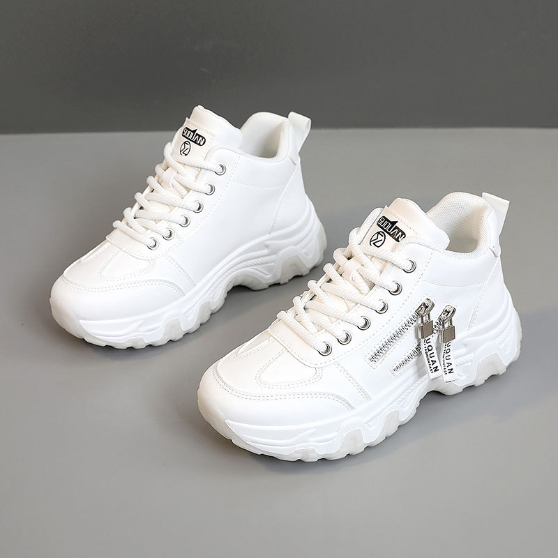 ZY7830 nuevos zapatos blancos transpirables primavera y otoño soleas delgadas de ocio de altura resistente al desgaste zapatos de skate académicos coreanos