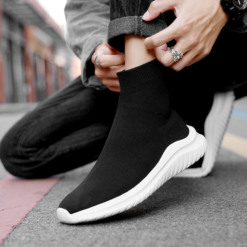 autumn low solid color sports textile black sneakers