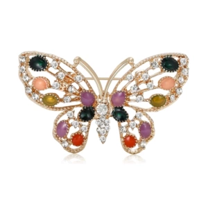 European and American Fashion Creative Hollow Butterfly Enamel Brooch Exquisite and Elegant Alloy Rhinestone Brooch Manufacturer Direct Sales Wholesale