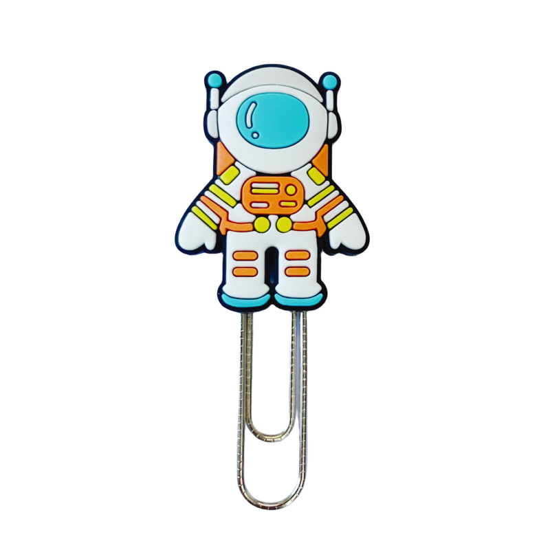 Creativo lindos astronautas clips marcadores dibujos animados muñeca canción pin estudiantes papelería de oficina pequeños regalos al por mayor
