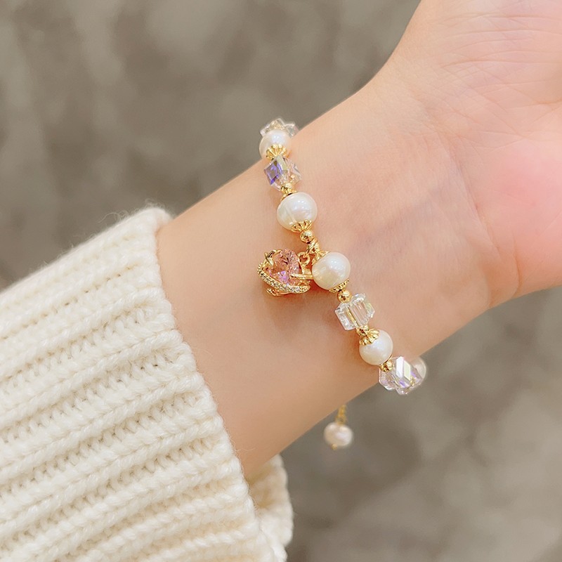 Original Design Heart Shape Pearl Plating Bracelets 1 Piece