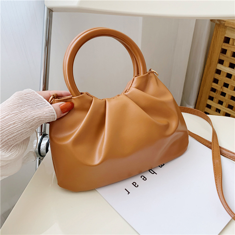 Borsa a mano a pieghe cloud da donna, elegante borsa a spalla_voghion.com