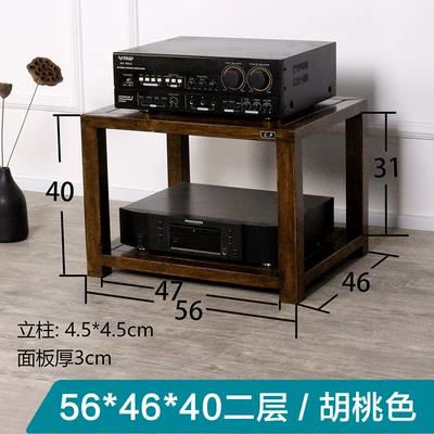 Walnut Solid Wood Oak Electric car big tripod - oak-two-layers-walnut-color