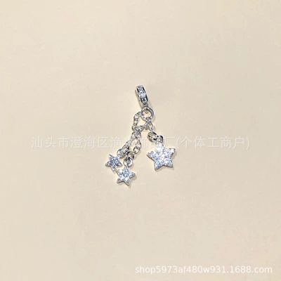 Bracelet Necklace DIY Handmade: Zərgərlik ara hissələri - g-bright-silver-five-pointed-star