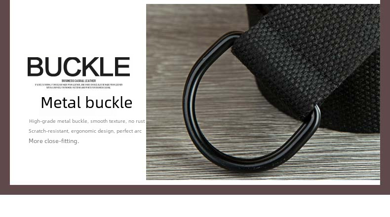Double-loop Canvas Belt Men's and Women's Black D-shaped Buckle Cloth Belt Half-ring Long Canvas Belt_voghion.com