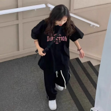 美式T恤短袖女装春夏季新款设计感上衣纯棉正肩半袖体恤宽松大码