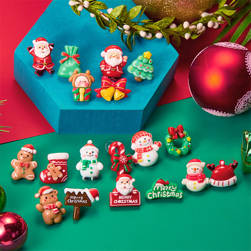 1 Pair Cute Christmas Tree Santa Claus Gingerbread Plating Arylic Ear Studs display picture 2