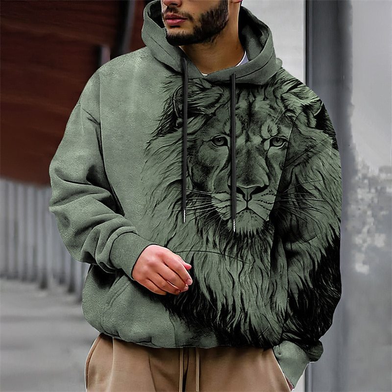 Men's 3D printed hoodie outdoor vacation hoodie printed front bag spring and autumn designer hooded sweatshirt
