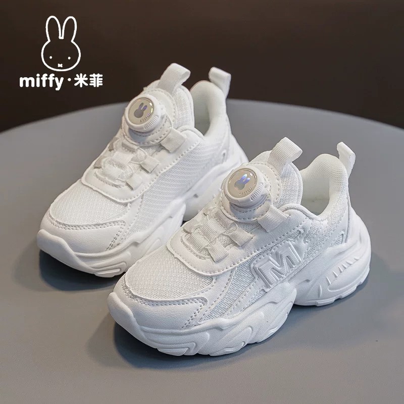 Breathable autumn children's white sneakers