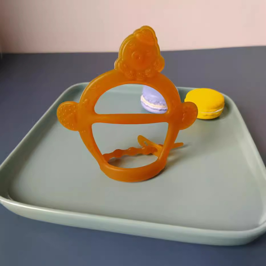 Directo de fábrica bebé silicona pulsera teether guantes mordedor Correa bebé teether