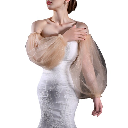 Youlapan AliExpress new product fantasy plain yarn sprinkled with gold yarn bridesmaid bride sleeves dress arm accessories VM10