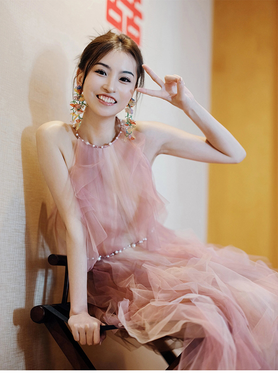 Women's Pink Halter Neck Evening Dress Morning Robe New Arrival 2026 Engagement Party Wear Toasting Dress_ecoleips.com