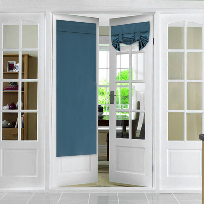 Factory Direct Sales Velcro Door Curtain Without Punching Self-Adhesive Partition French High Blackout Sound Insulation European Style Curtain Cloth Wholesale