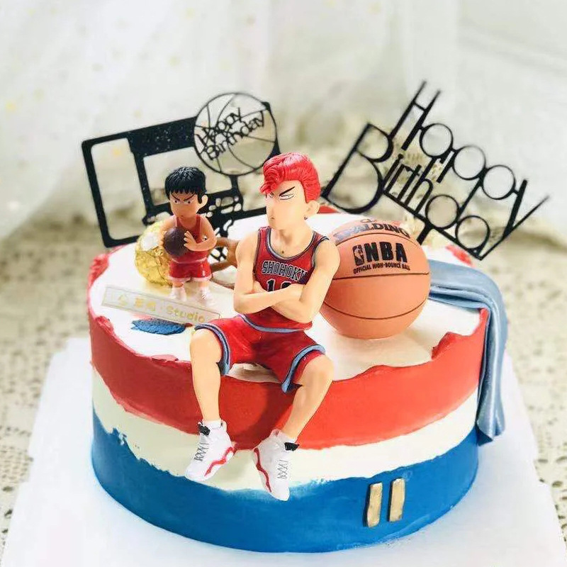 Football cake plug-in mini football basketball decoration boy god fan theme birthday cake decoration card insertion