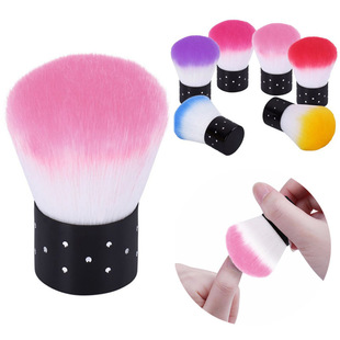 Nail Art Tools Wholesale Nail Brush Short Handle Brush Wool Dust Brush Big Head Soft Brush Nail Art Brush No Packaging
