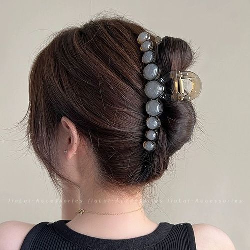 14CM Extra Large Shark Clip Hairpin with Ink Wash Pattern Round Hairpin, Korean Style INS Wind Simple Hairpin Accessory