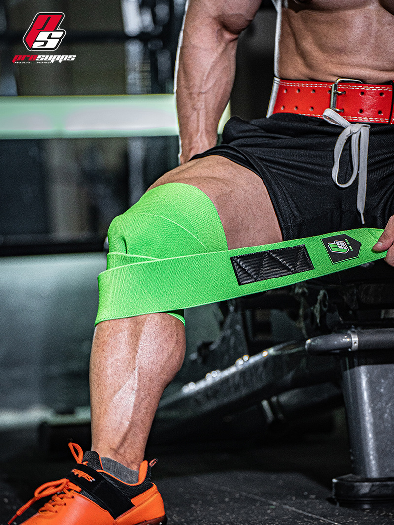 Prosuppsフィットネス膝保護男女包帯巻き式弾力帯ハイド力が深くしゃがみ、無理に保護具を引っ張る