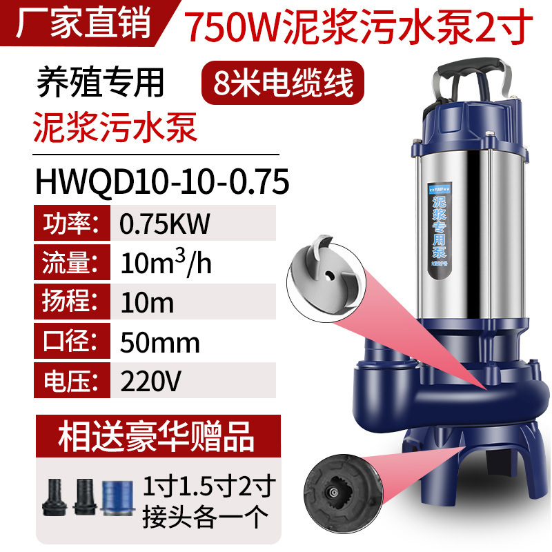 750W 2inch 고품질 인기 모델 - 국가 표준 전체 구리 * 부티크 [진흙 펌프] 진흙 정화조 - 하천 준설