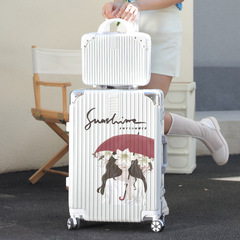 新款高顏值炫酷旅行拉杆箱輕便拉杆皮箱大容量便捷女學生密碼皮箱