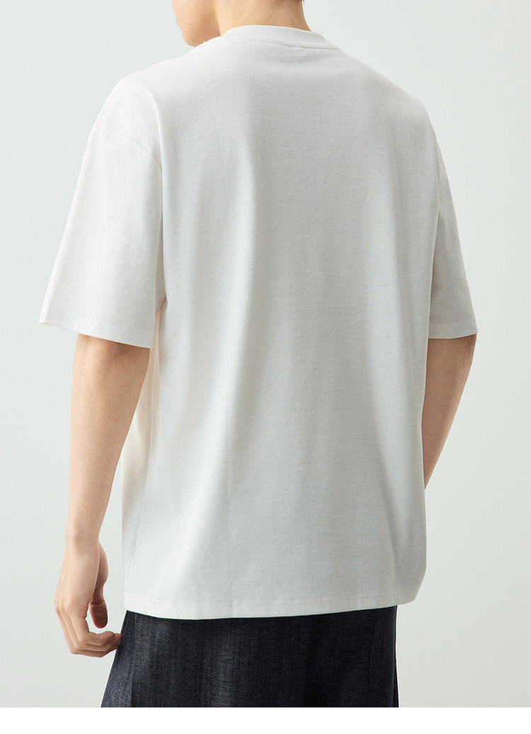 Áo thun nam cổ tròn tay ngắn phong cách công sở, chất liệu cotton thoáng mát, kiểu dáng thể thao — đen chi tiết 18