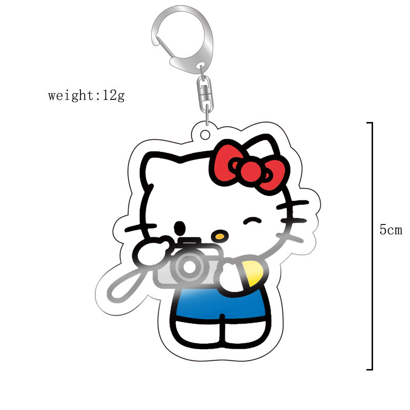 Transfronterizo nuevo animado 2D perímetro Sanliou Hello lindo gato Colomia acrílico llavero image 5