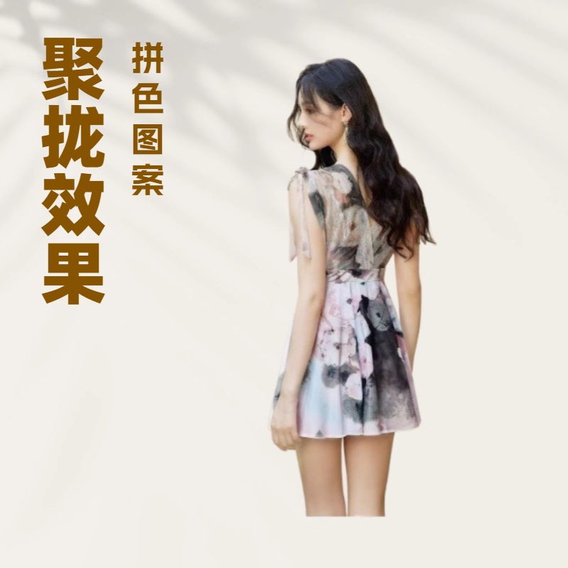 号手泳衣微胖大码泳衣女高级感连体裙式聚拢洋气遮肚显瘦游泳衣