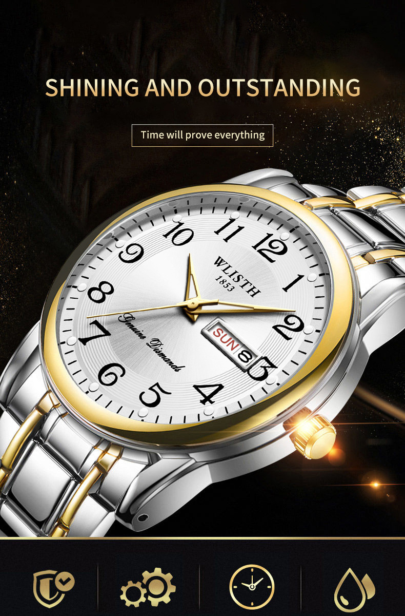 WLISTH men's watch, waterproof, digital, calendar