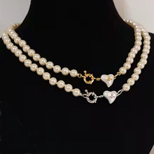 西太后爱心珍珠项链女轻奢小众设计高级感时尚百搭薇薇安土星套装