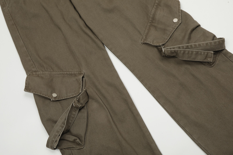 Men's Clothing Street Retro Washed Loose Tooling Jeans Men's Trendy Fashion Street Niche Design Sense Casual Pants_voghion.com