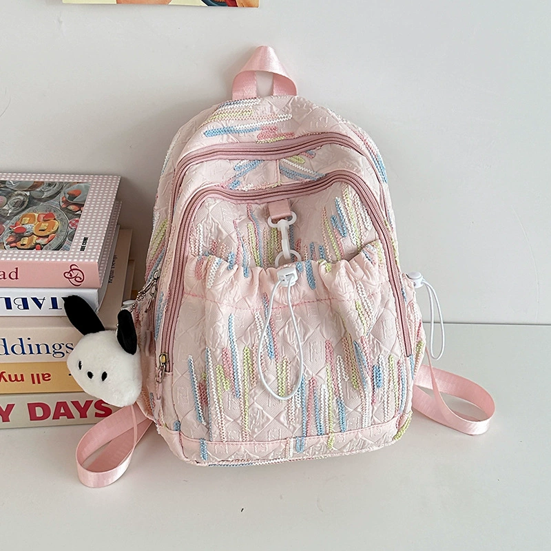High quality fresh backpack, small design capacious school bag for leisure, for students