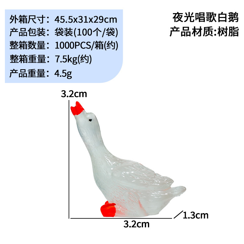 Cantando ganso blanco fluorescente