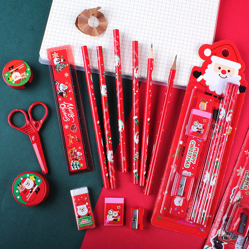 Christmas stationery set pencil set student five-piece set kindergarten children's painting supplies Christmas small gift