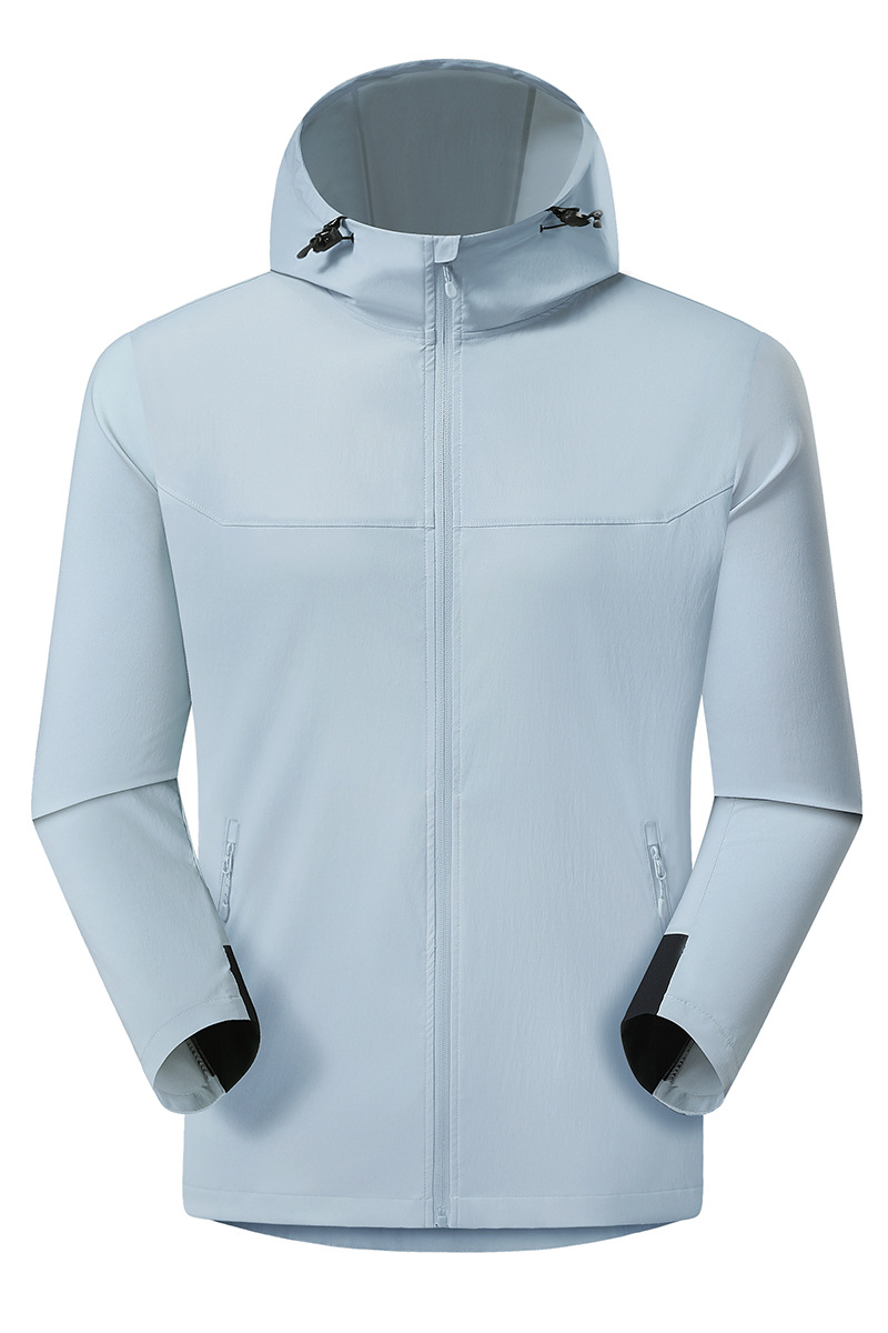 Chaqueta de asalto ligera de un solo golpe con capuchón delgada a prueba de viento impermeable al aire libre transpirable caminata chaqueta de montaña hombre