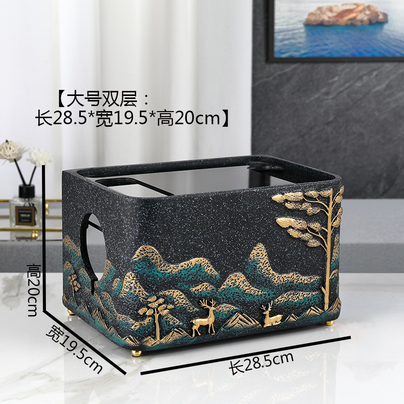 Black large pine deer double layer