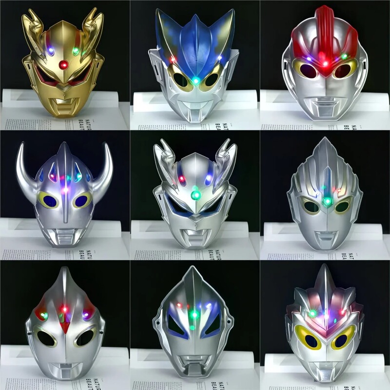 Ultraman Mask Glowing Zero, Man, Jede, Tiga, Ginga, Zeta, Greko Non-Toxic Boy's Toy Transformer