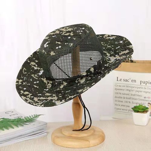 Men's Summer Mesh Breathable Hiking Hat Camouflage Fishing Hat Foldable Sun Hat Outdoor Travel Sun Hat