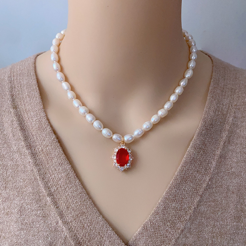 True Pearl Necklace Temperament Clavicle Chain Simple and Novel Necklace for Girlfriend Gifts