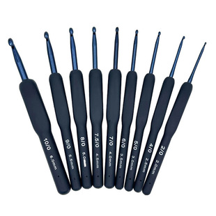 Amazon Cross Border Blue Soft Handle Crochet Sweater Knitting Tools Blue Silicone Handle Crochet suit