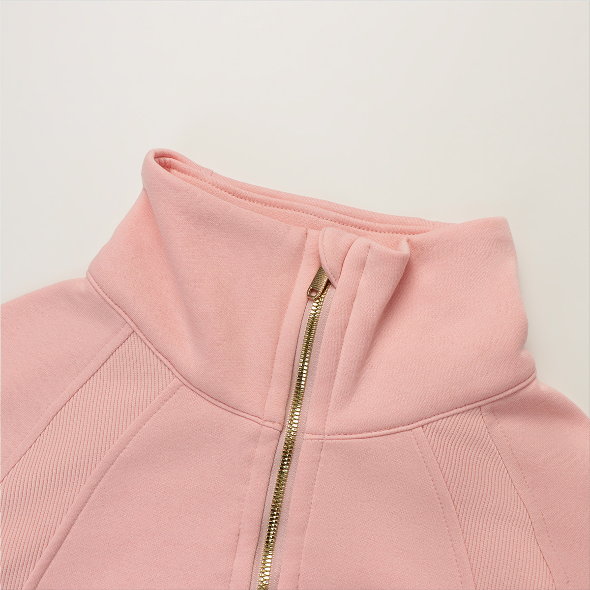 Women's Stand Collar Half Zip Fleece Lined Jogger Set Sportswear_voghion.com