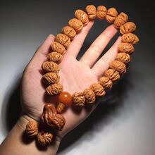 天然矮桩蟠桃核手串仙桃核菩提手链手把件深密纹文玩佛珠念珠饰品