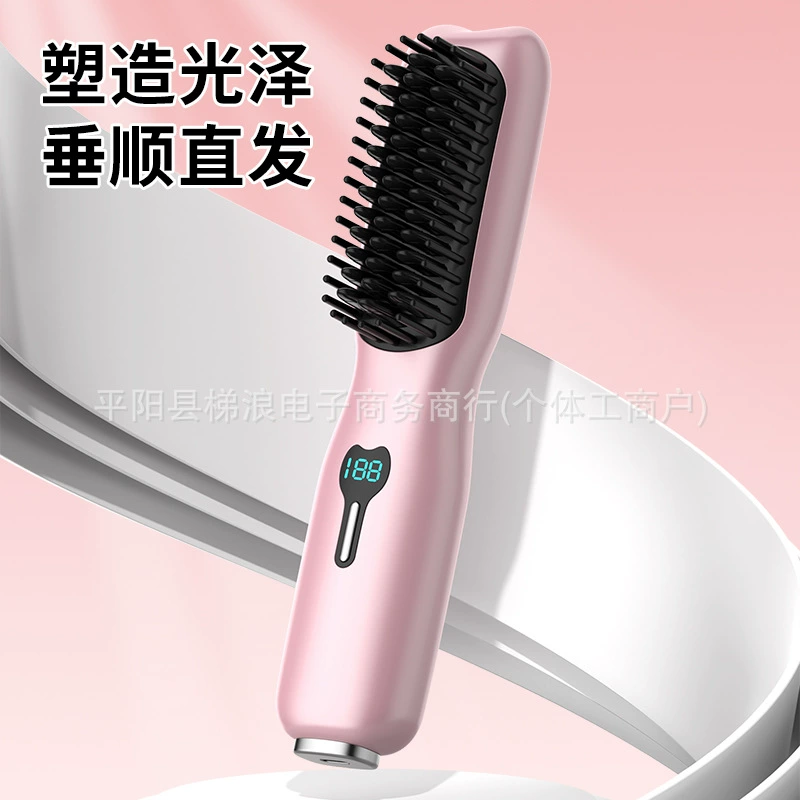 Новый Электронный беспроводной выпрямитель для волос Выпрямитель для волос не повредит мини-расческа для выпрямления волос