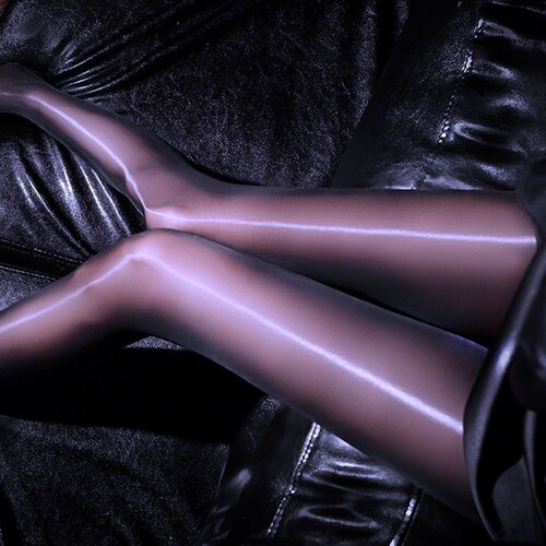 Aurora socks, shiny and smooth, open crotch black stockings, sexy silky, anti-snatch pantyhose for women in summer