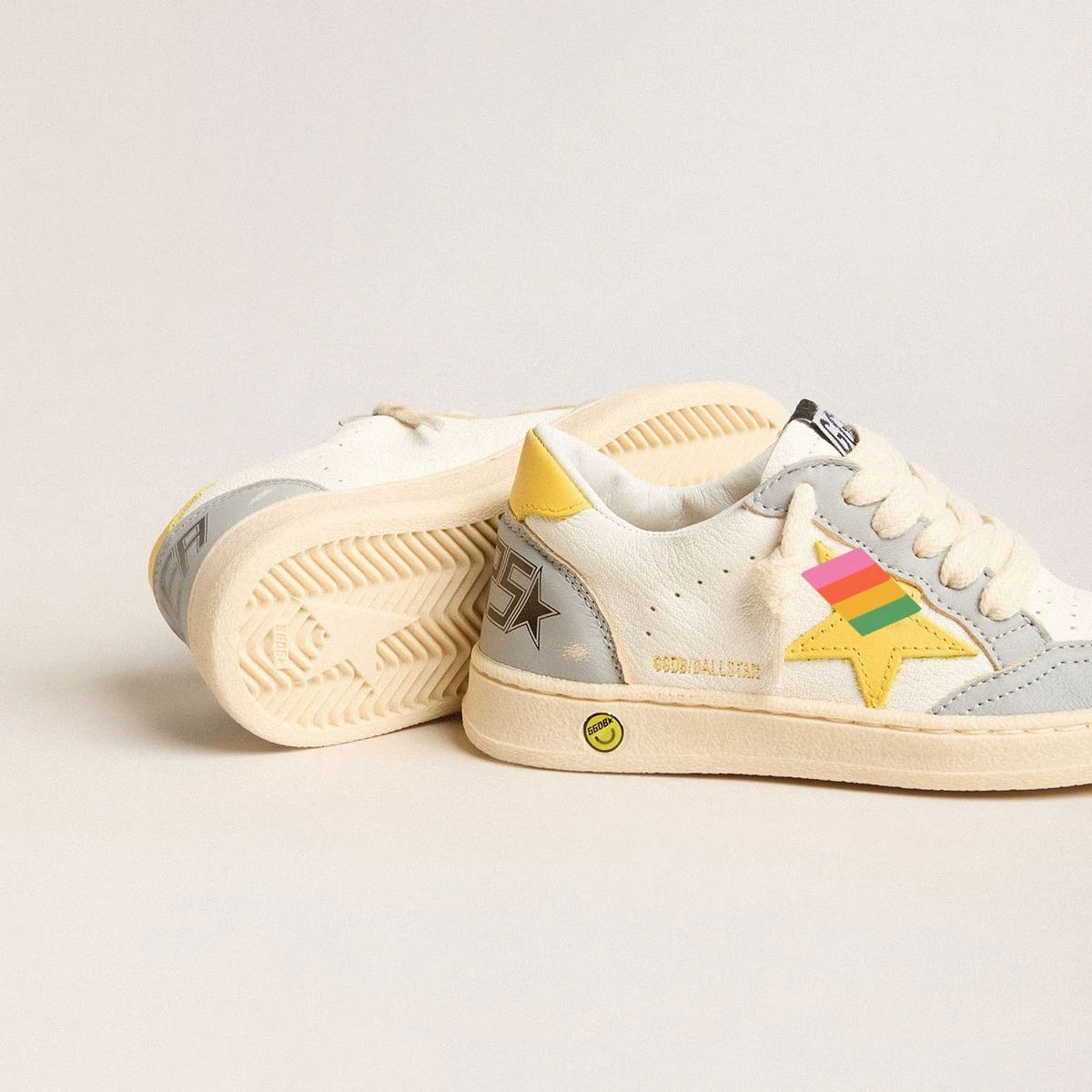 Ball Star Series 2025 Spring and Summer New Children's Retro Genuine Leather Old Small Dirty Shoes for Men and Girls Shoes