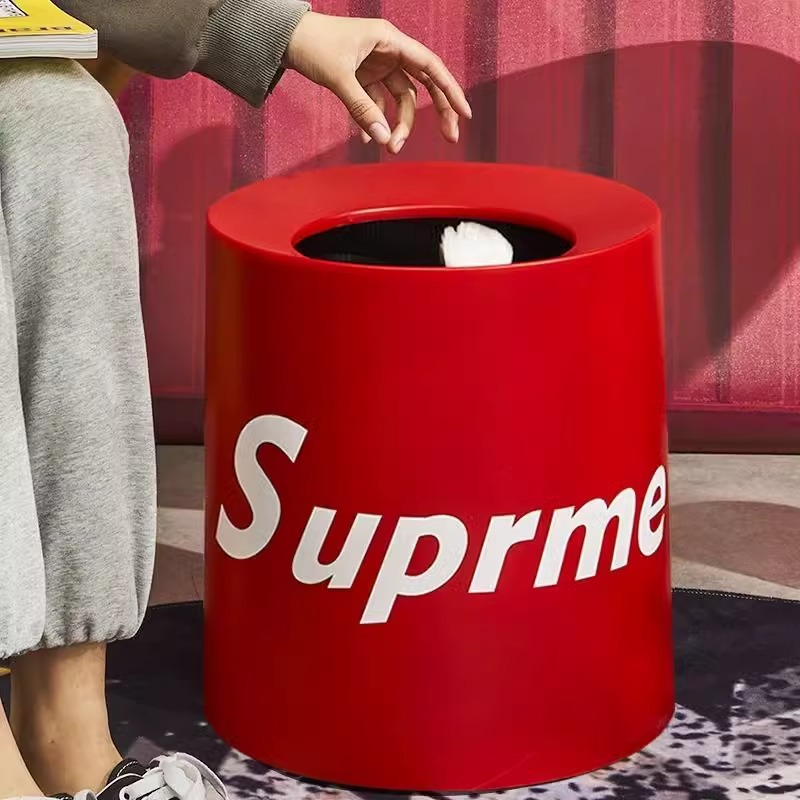 Living Room Trash Can for Home Bedroom Large-capacity Paper Basket High-value Kitchen Modern Simple ins Round Sanitary Bucket
