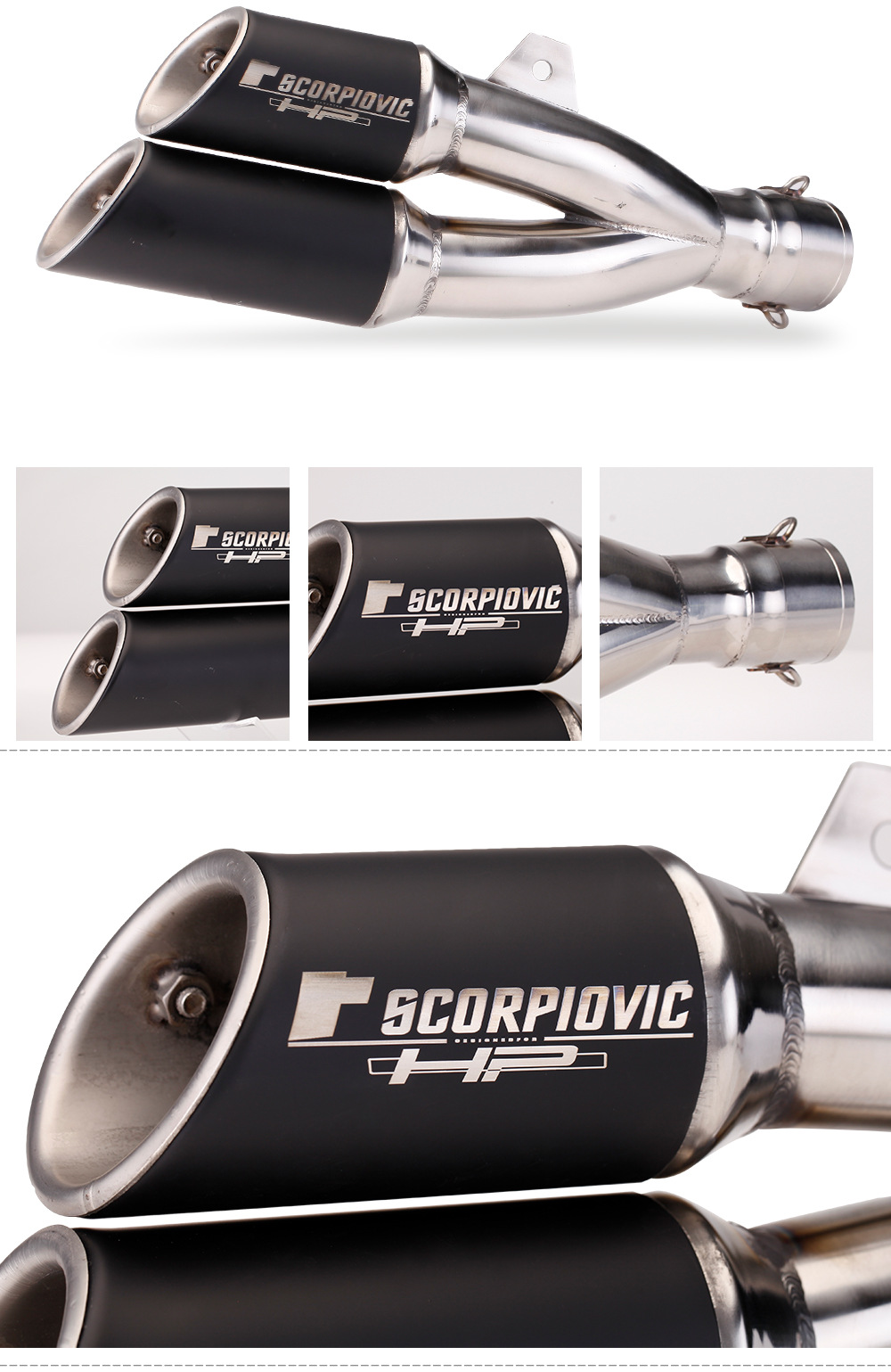 Motorcycle horizon Ninja 150 R25R3 Huanglong 250 CBR250 modified fried street exhaust pipe