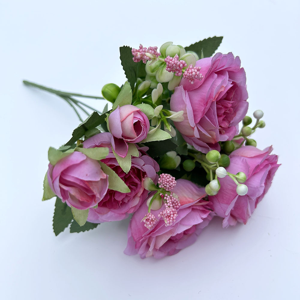 Simulation 5 Spring Peony Korean-style Bundle Rose Peony Simulation Flower Home Wedding Rose Bundle Decoration_voghion.com