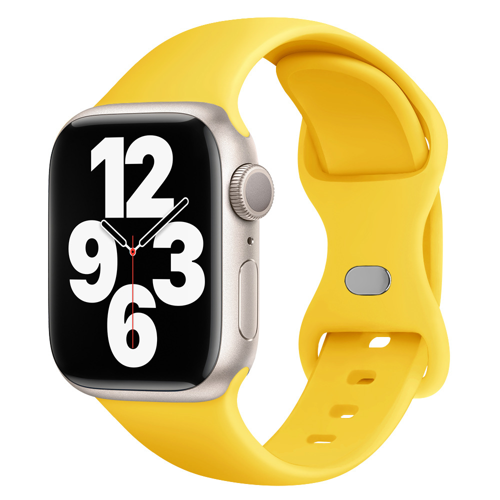Aplicable AppleWatch Butterfly Buckle Silicone Deportivo correa de reloj Iwatch9876 generación / se inteligente
