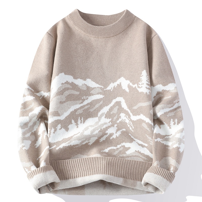 Dropshipping-9231-38-Winter Half-High Collar Fashionable Faux Mink Thick Sweater Men's Knitwear